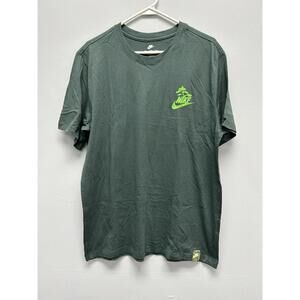 Nike Graphic Short Sleeve T-Shirt Green with Neon Logo